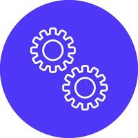 Cogwheel Line Multi Circle Icon vector