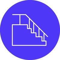 Stairs Line Multi Circle Icon vector