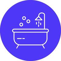 Bathtub Line Multi Circle Icon vector