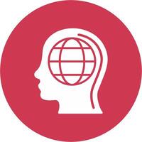 Global Mind Glyph Multi Circle Icon vector