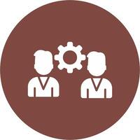 Team Settings Glyph Multi Circle Icon vector