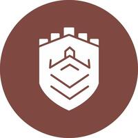 Security Castle Tech Glyph Multi Circle Icon vector