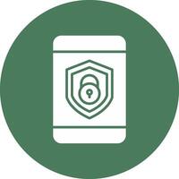 Security mobile Lock Glyph Multi Circle Icon vector