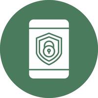 Security mobile Lock Glyph Multi Circle Icon vector