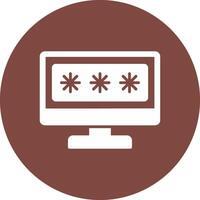 Security Computer Password Glyph Multi Circle Icon vector