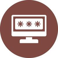 Security Computer Password Glyph Multi Circle Icon vector