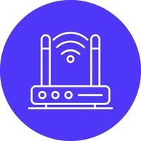 Wireless Modem Line Multi Circle Icon vector