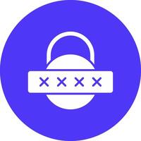 Security Password Glyph Multi Circle Icon vector