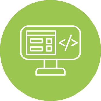 programa codificación línea multi circulo icono vector