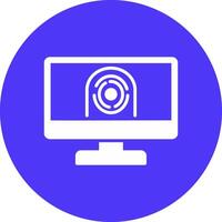 Security Computer Faceprint Glyph Multi Circle Icon vector