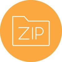 Zip Files Line Multi Circle Icon vector