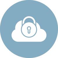 Security Castle Cloud Glyph Multi Circle Icon vector