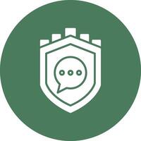 Security Castle Massage Glyph Multi Circle Icon vector