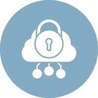 Security Cloud Glyph Multi Circle Icon vector