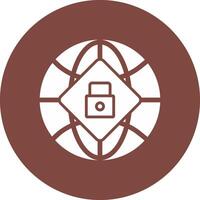 Global Security Glyph Multi Circle Icon vector