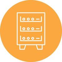 Server Cabinet Line Multi Circle Icon vector