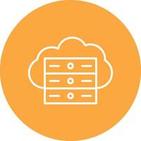 Cloud Server Line Multi Circle Icon vector