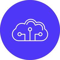 Cloud Circuit Line Multi Circle Icon vector