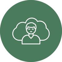 Cloud Client Line Multi Circle Icon vector