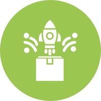 Product Launch Glyph Multi Circle Icon vector