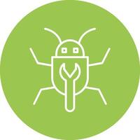 Bug Fixing Line Multi Circle Icon vector