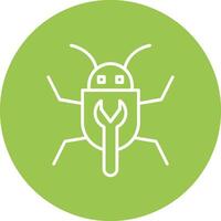 Bug Fixing Line Multi Circle Icon vector