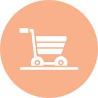 compras carro glifo multi circulo icono vector