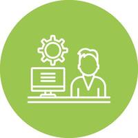 Admin Work Line Multi Circle Icon vector