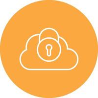 Security Castle Cloud Line Multi Circle Icon vector