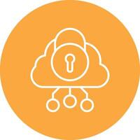 Security Cloud Line Multi Circle Icon vector
