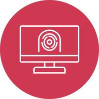 Security Computer Faceprint Line Multi Circle Icon vector
