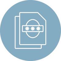 Security File Faceprint Line Multi Circle Icon vector