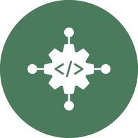 Code Management Glyph Multi Circle Icon vector