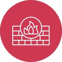 Firewall Line Multi Circle Icon vector