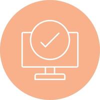 Computer Check Line Multi Circle Icon vector