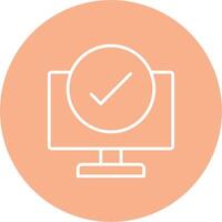 computadora cheque línea multi circulo icono vector