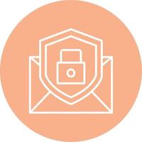 Email Protection Line Multi Circle Icon vector