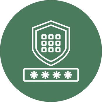 Code Security Line Multi Circle Icon vector