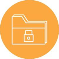 Folder Security Line Multi Circle Icon vector