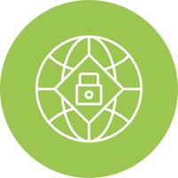 Global Security Line Multi Circle Icon vector