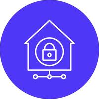 hogar red seguridad línea multi circulo icono vector