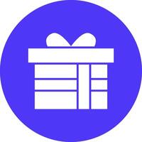 Gift Box Glyph Multi Circle Icon vector