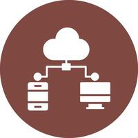 Cloud Computing Glyph Multi Circle Icon vector