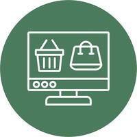 OnLine Multi Circle Shopping Line Multi Circle Icon vector