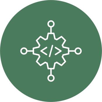 Code Management Line Multi Circle Icon vector