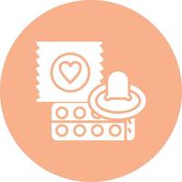 Condom Glyph Multi Circle Icon vector