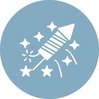 Firework Glyph Multi Circle Icon vector