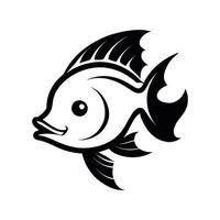 image of a fish on a white background. Design element. vector