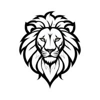león cabeza mascota aislado en blanco antecedentes. leona cabeza icono ilustración. vector