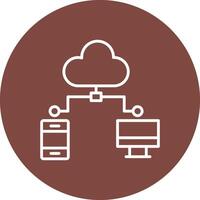 Cloud Computing Line Multi Circle Icon vector